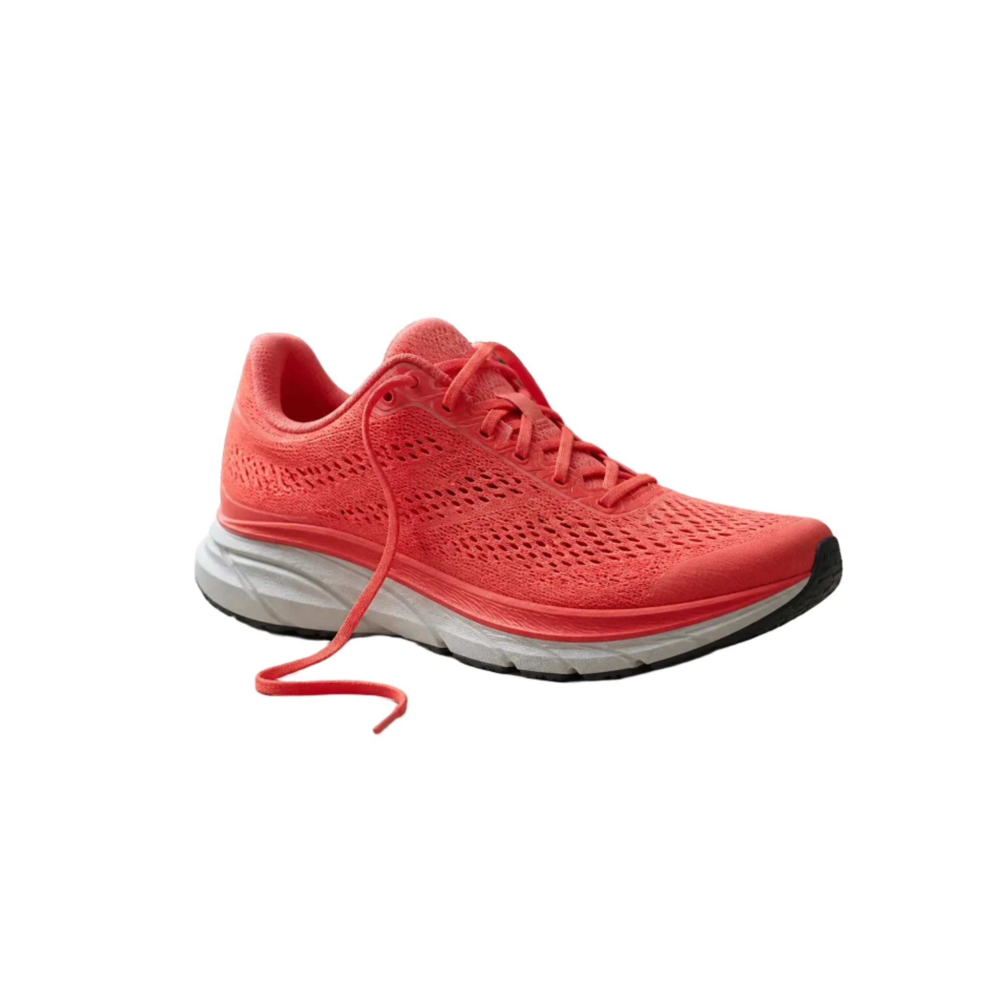 The same shoe cut out with a real alpha channel and placed on a pure white 2000 by 2000 pixel canvas, original lace loop intact and no shadow
