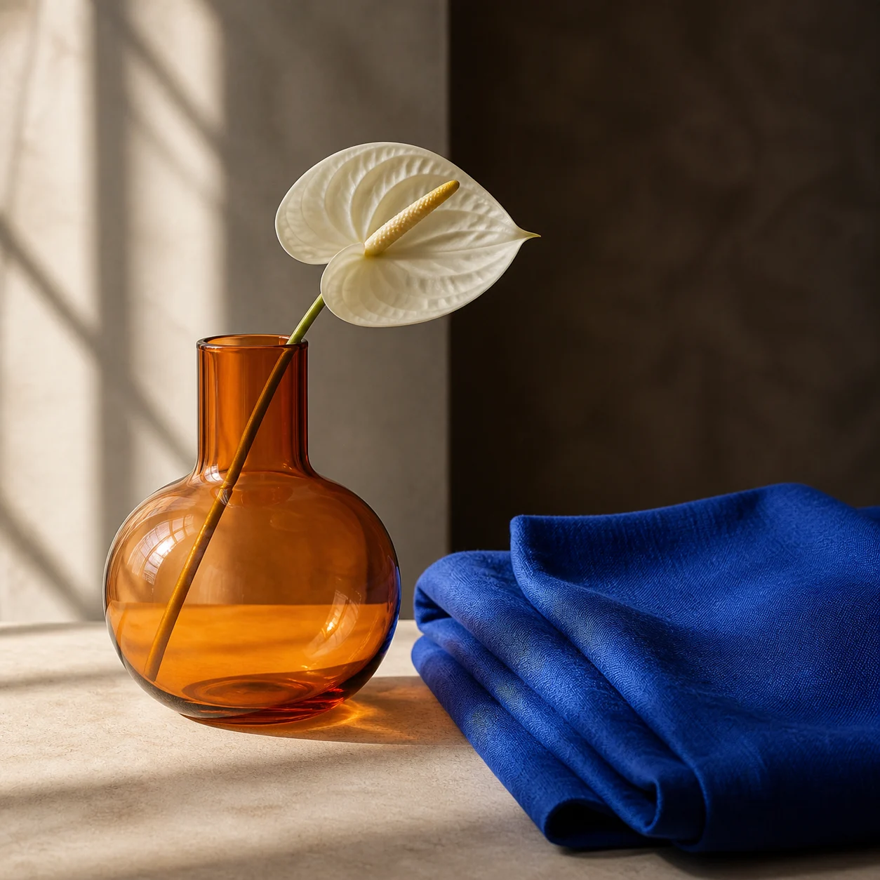 Example orange glass still life used in an agent workflow